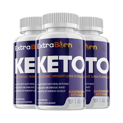 3-Pack Extra Burn Keto Pills, Advanced Formula Weight Loss - 180 Capsules