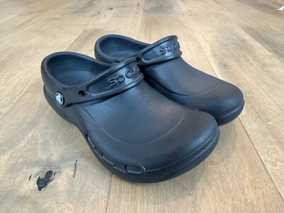 Crocs At Work Bistro Black Comfort Slip-Resistant Clogs Shoes 10075 - M 5 / W 7