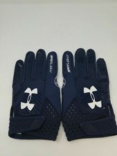 New Under Armour Men's Navy/Navy/White Spotlight WR Football Gloves
