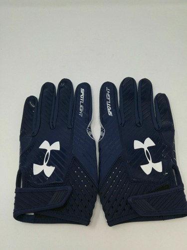 Neu Under Armour Herren Navy/Navy/Weiß Spotlight WR Fußballhandschuhe - Bild 1 von 4