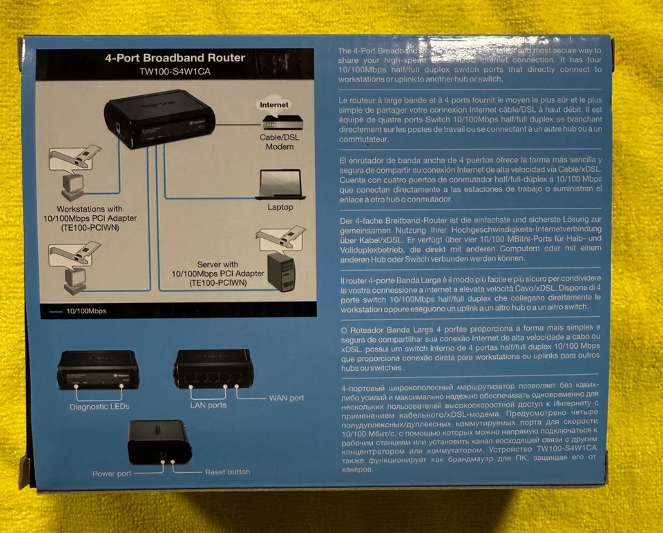 Trendnet 4-port High Speed Broadband Router Model TW100 S4W1CA Black - Image 2 of 4