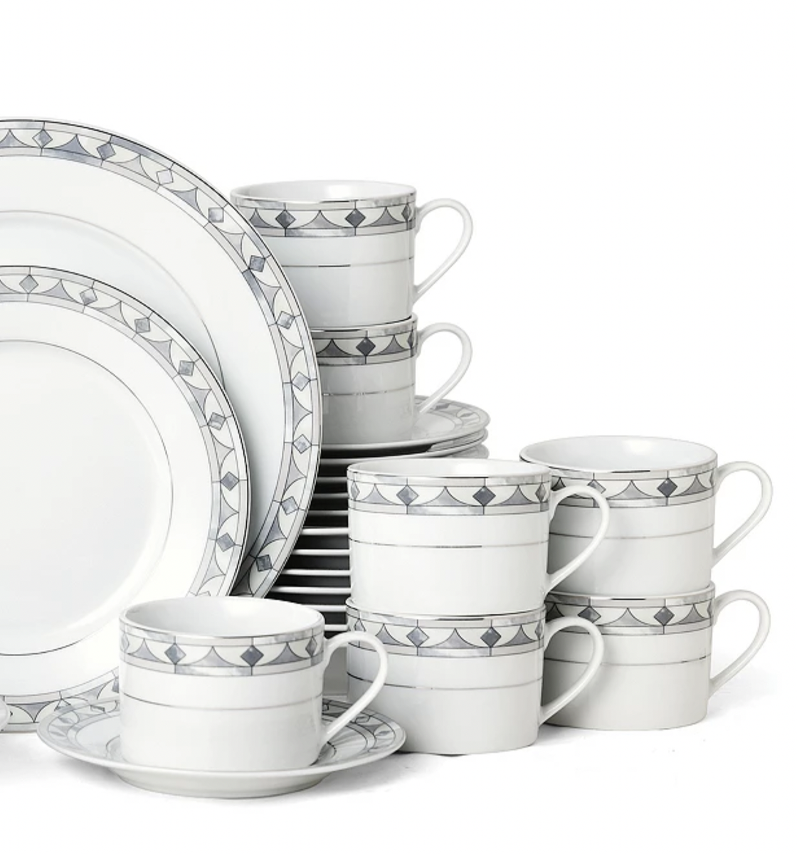 Mikasa Chadwick Grey 40-Pc. Dinnerware Set H1102 Service for 8 | eBay