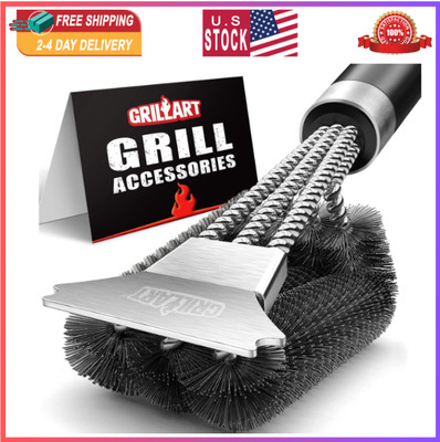 GRILLART BBQ Cleaning Brush Safe Wire Brush for Gas, Charcoal & Porcelain Grills