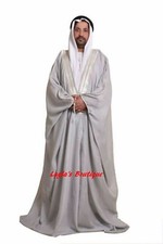 Silver , Grey  BISHT CLOAK ARAB DRESS THOBE SAUDI MENS ROBE EID
