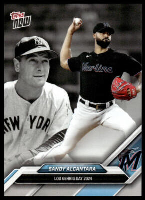 2024 Topps Now Sandy Alcantara #LGD-18 Lou Gehrig x Sarah Langs Marlins