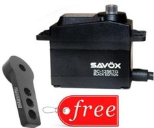 Savox 1256TG-BE Black Edition Standard Size Coreless Servo FREE Aluminum Horn