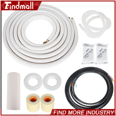 Findmall Mini Split Heat Pump Install Kit 1/4'' & 3/8'' Copper Line 25 Ft Kit