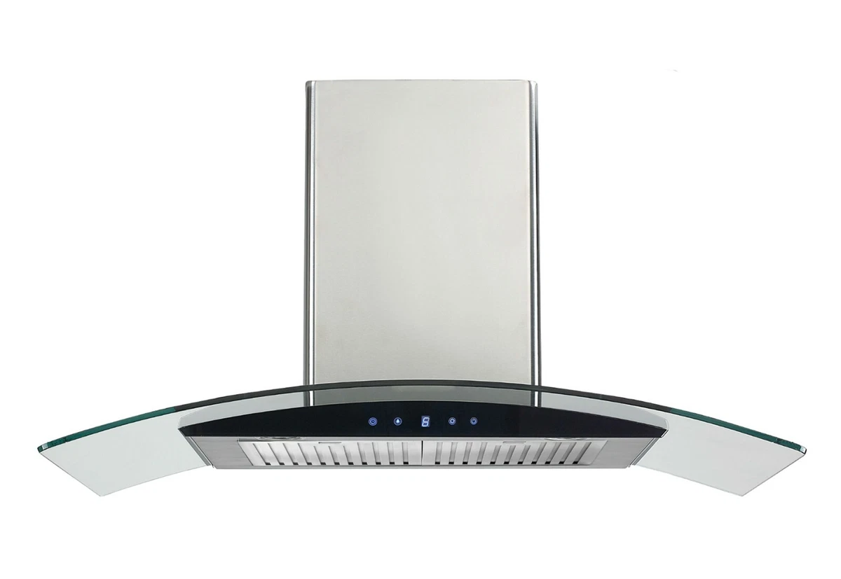 36 Stainless Steel Wall Mounted Range Hood Black Glass | eBay
