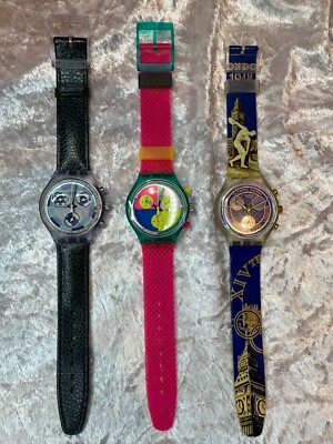 Swatch Chrono Klassiker Flash Arrow SCL100, Greentic SCV100 und London SCZ102