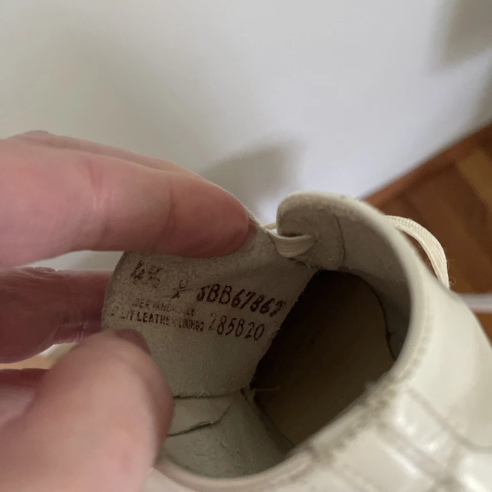 Zapatos De Colección Años 60 Buster Marrón Wilker Bebé Niño Pequeño Talla 4.5 Cuero Suelas Duras Blanco Foto 4 de 4