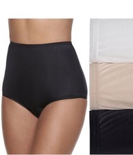 3 VANITY FAIR Ravissant 15711 Nylon Brief Black Beige White Size 11/4X NWT