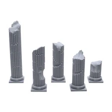 Roman Ruined Pillars, 3D Printed Tabletop RPG Scenery and Wargame Terrain 28mm