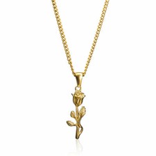 Rose Pendant Necklace 18k Gold Plated Stainless Steel