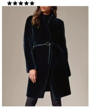 Karen Millen The Atelier Green Modern Shearling Coat Size 10 Uk 38 Eu / Rrp£1400