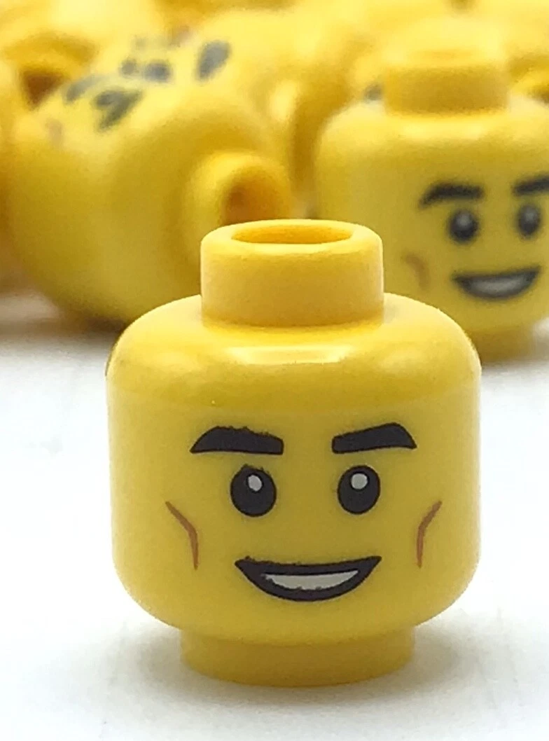 LEGO LOT OF 25 MINIFIGURE HEAD PEICES MALE SMILEY CHEEK | eBay