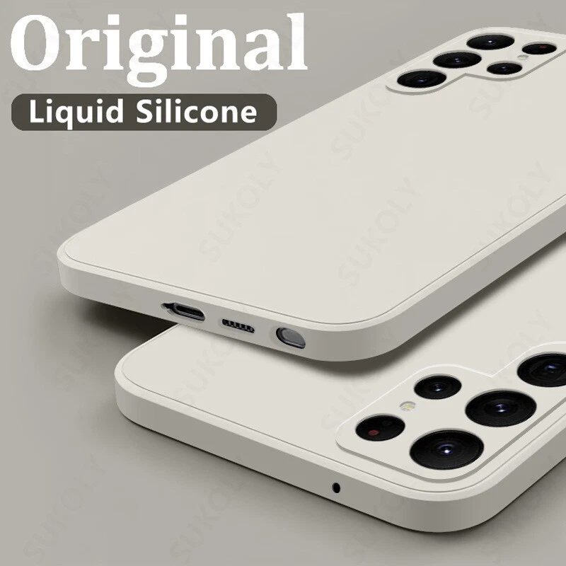 Phone Case For Samsung Note 20 S20 S22 S23 Plus A21S Liquid Silicone Soft Cover