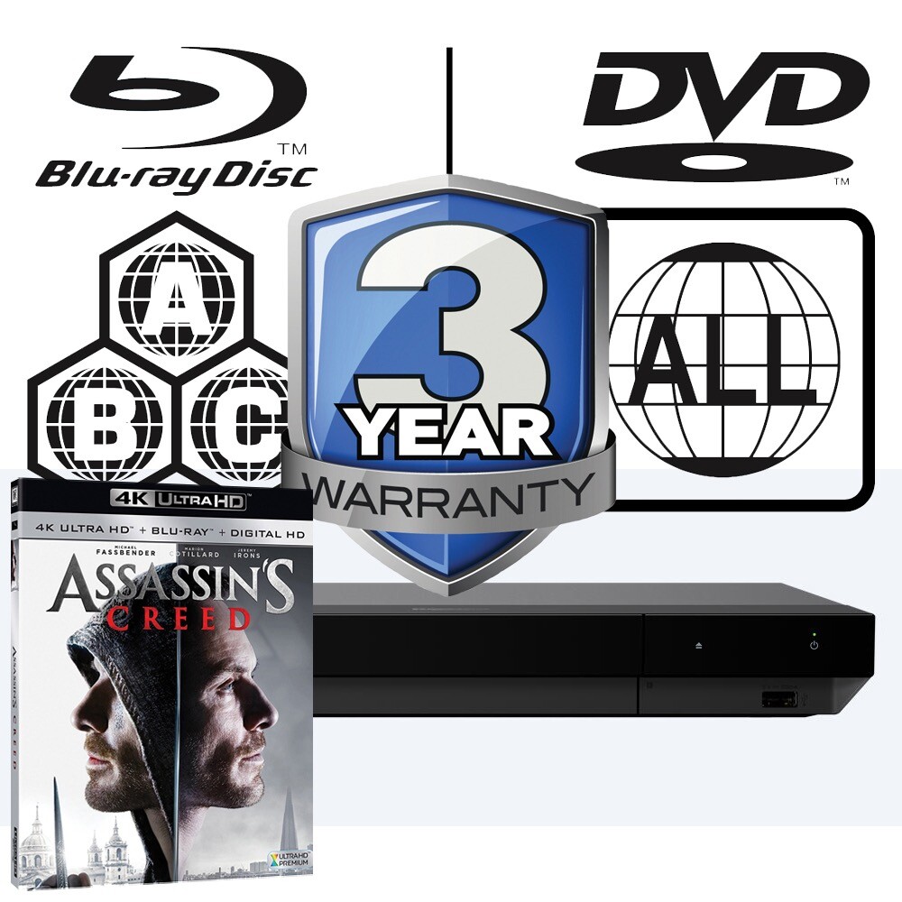 Sony Blu-ray Player UBP-X700 All Zone Code Free MultiRegion 4K & Assassins Creed