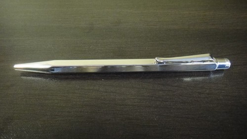 CARAN D ACHE ECRIDOR CHEVRON SILVER PLATED RHODIUM COATED BALLPOINT PEN