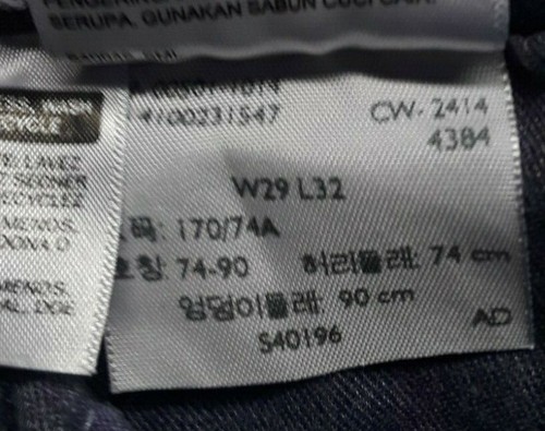 NUOVO Jeans Tie Dye Classic Levi's 501 29 x 32 Bottoni Fly 100% Cotone Blu Viola - Foto 4 di 5