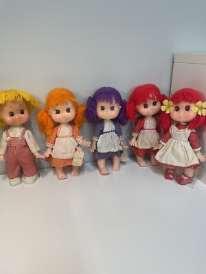 LOT of 5 Vintage Eugene Dolls 1981 Big Eye Gumdrop Original Clothing