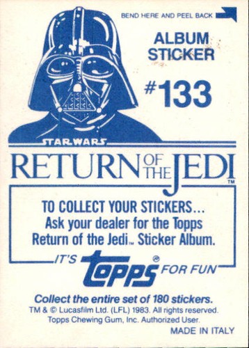 Star Wars ROTJ Trading Card Sticker Album Complete Your Set You Pick 1983 Topps - Bild 262 von 355
