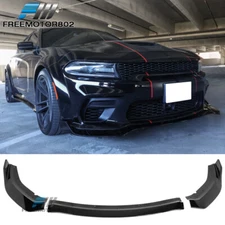 Fits 20-23 Dodge Charger Widebody Gloss Black Front Bumper Lip Splitter 3PCS
