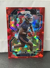 2021 Prizm Brevin Jordan Houston Texans Red Cracked Ice Prizm Rookie Card #417. rookie card picture