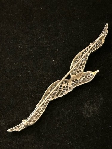Antique Victorian White Sapphire Ruby Silver Brooch - Picture 3 of 11