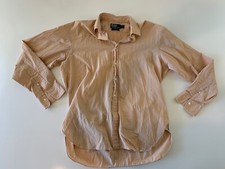 Polo By Ralph Lauren Striped Long Sleeve Button Front Shirt Men's 16 1/2 Orange