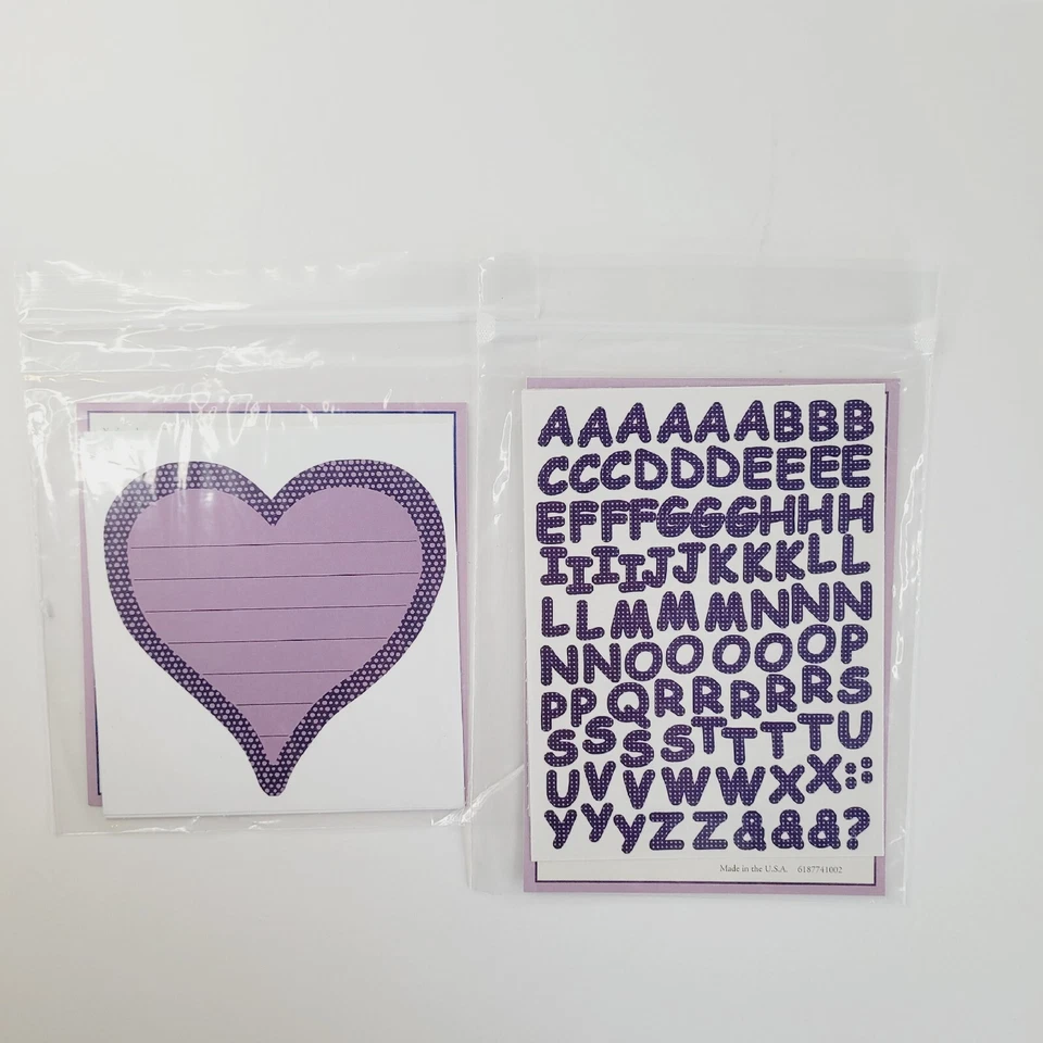 Juego de 2 cajas de pegatinas y diarios de alfabeto de lunares púrpura Creative Memories Foto 2 de 2