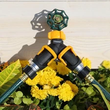 Melnor EZ Flow 2 Way Hose Valve Garden Splitter Flow Through Valve Connector New