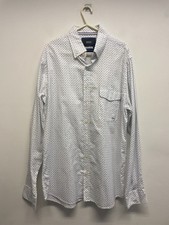 BRAX MENS SHIRT 100 COTTON IN WHITE AND BLUE POLKA DOT SIZE M EC S822 