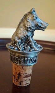 Ferrari-Carano Vineyard & Winery Healdsburg LOGO 3D Pewter Wild BOAR Wine Cork