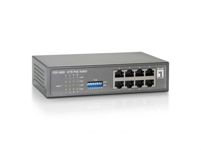Level One 8-Port Fast Ethernet PoE Switch (FEP-0800W65)