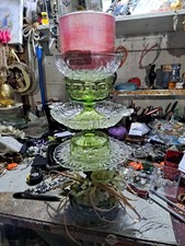 Upcycled Vintage 3 Tier Glass Candle Holder