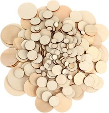 5 Sizes, 450 Pcs Unfinished Wood Slices Round Disc Circles for Crafts