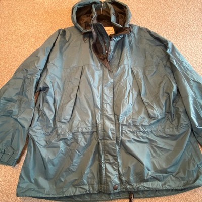 Eddie Bauer Womens XXL Gore-Tex Rain Jacket Parka Teal Blue Hooded Waterproof
