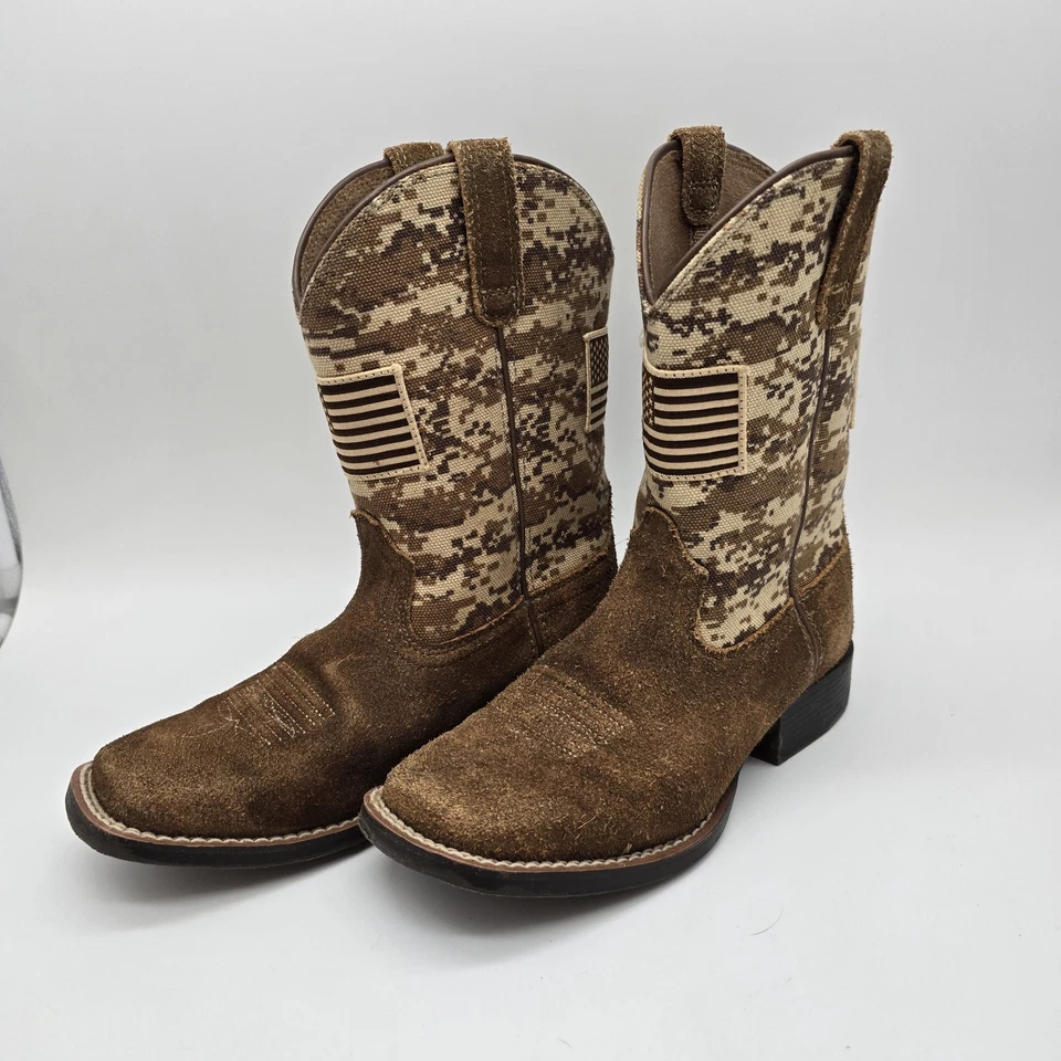 Botas para niños Ariat talla 1 - Patriot Western/Arena estampado camuflaje bandera americana Foto 4 de 4