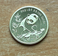 China 1990 Gold 1/10 oz 10 Yuan Panda Small Date UNC 4386.00 per troy oz
