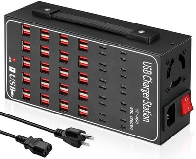 Multiple USB Charging Station 60 Port 40 USB A & 20 USB~C Port, MIXILIN 300W6...
