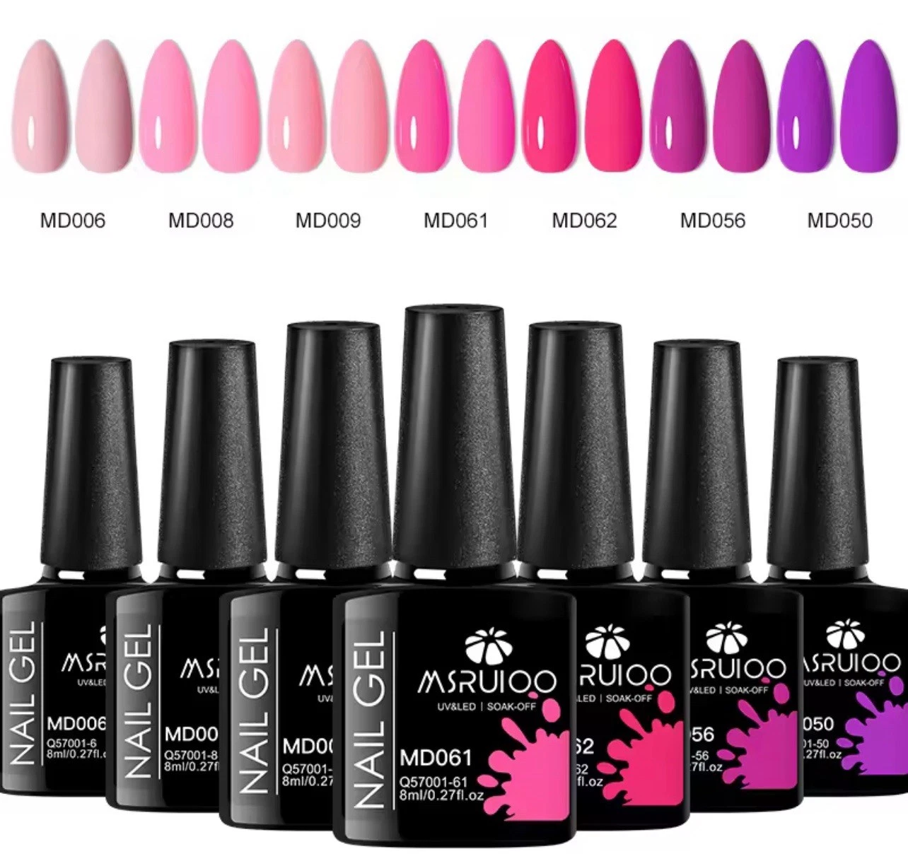 7PCS Nail Gel Polish Set DIY Nail Art Design Soak Off UV Gel Long Lasting