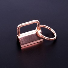 1 Inch Key Fob Hardware with 3/4" Key Ring, Rose Gold Hardware for 1" Webbing