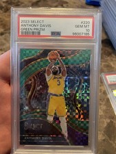 2023-24 Panini Select Courtside Green Prizm /5 Anthony Davis #220 PSA 10 Lakers