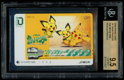 BGS 9.5 GEM MINT Pokemon Japanese JR Train Pichu & Pikachu Movie
