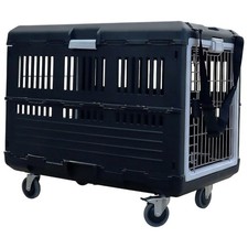 Mirapet Collapsible Pet Carrier  Crate for Large Dogs  Cats w/ Travel Kit, 35"