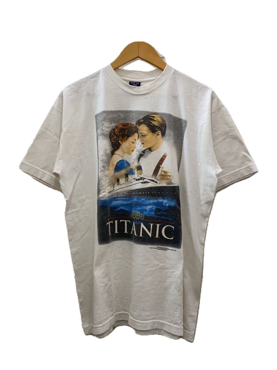 ALTRA T shirt altre marche anni 90 Titanic U.S.TS L cotone bianco usata