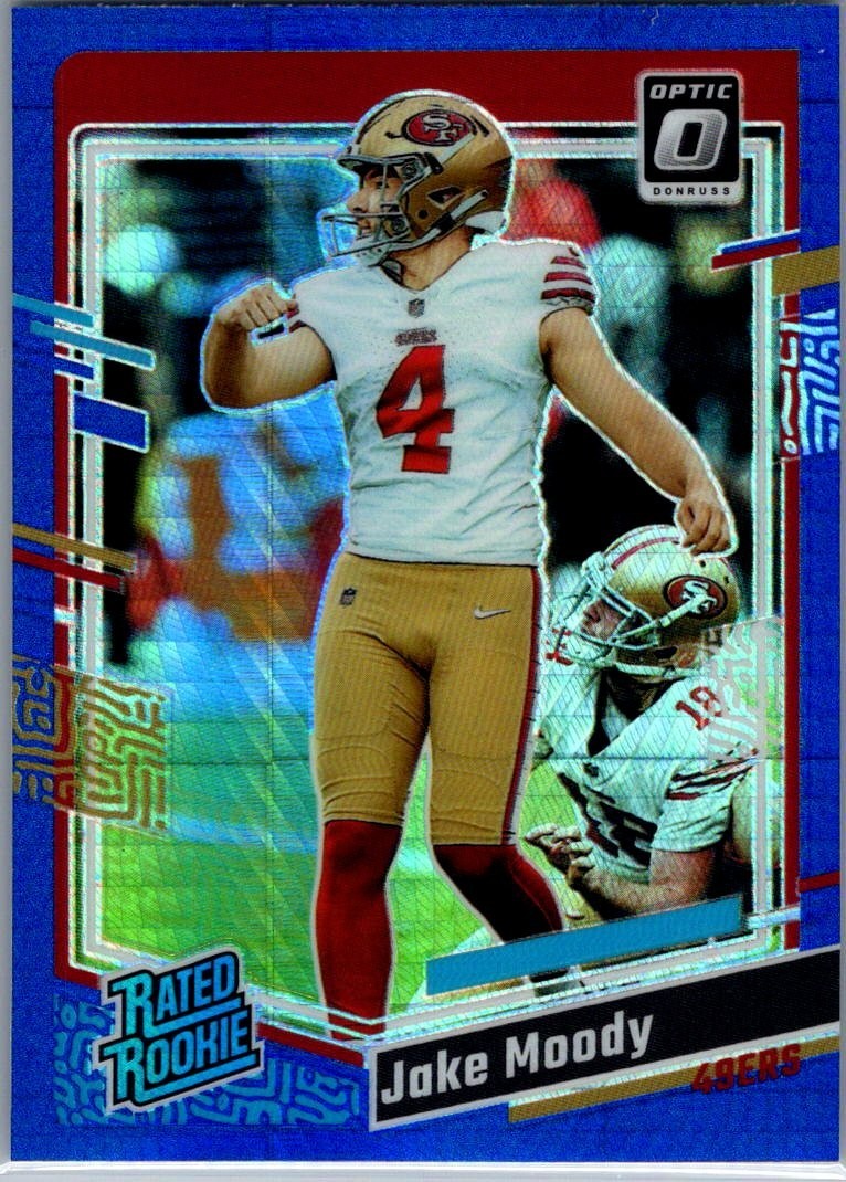 2023 Panini Donruss Optic - Rated Rookie Jake Moody #289 Blue Hyper Prizm (RC) 