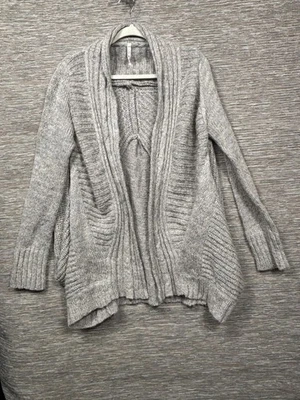 Willow & Clay Open Front Cardigan Sweater Womens Size S Gray Heather Long Sleeve - Image 1 of 4