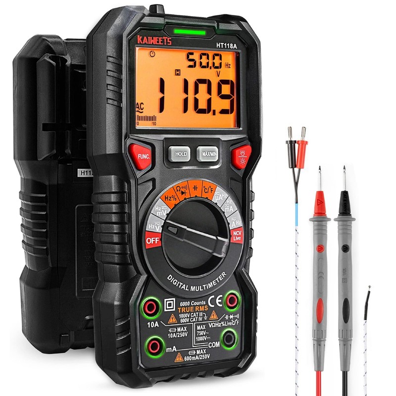 KAIWEETS HT118A Digital Multimeter 1628.8 cubic centimeters, black
