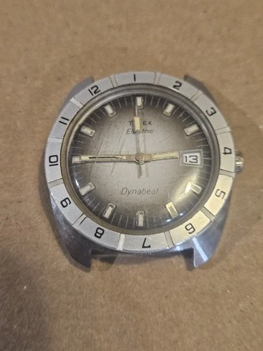 1970s Timex Electric Dynabeat Gents Diver Estate Dive Watch Rare Works